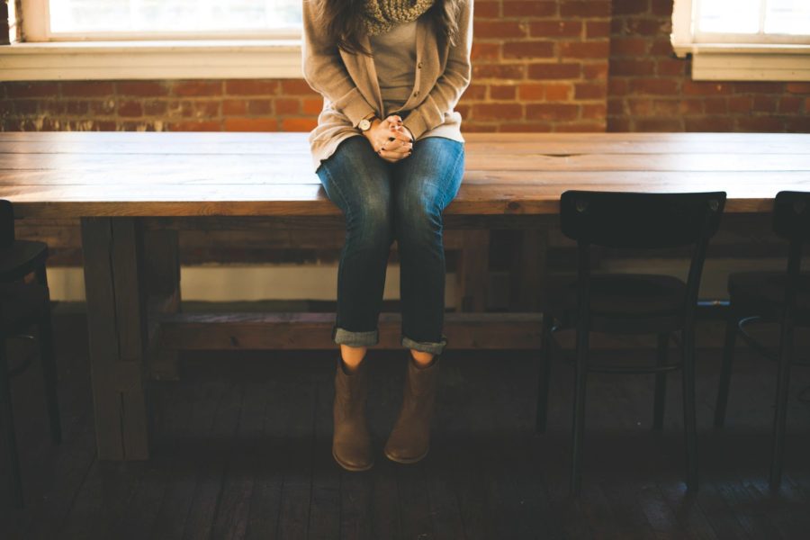 Teen on table